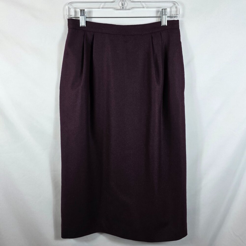 Vintage Gian Carlon Rossi Wool Skirt Women's Size 10 Burgundy Fully Line